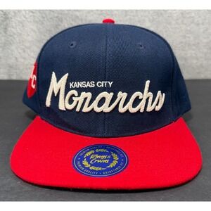 Rings & Crwns Kansas City Monarchs Hat Mens‎ Navy Blue Negro Leagues Snapback